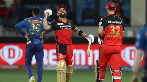 RCB बनाम MI: कोहली-मैक्सवेल ने लगाए अर्धशतक, मुंबई को मिला 166 रनों का लक्ष्य RCB बनाम MI: कोहली-मैक्सवेल ने लगाए अर्धशतक, मुंबई को मिला 166 रनों का लक्ष्य