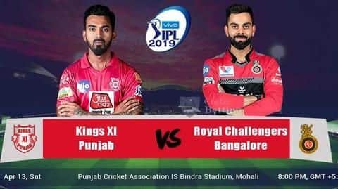 IPL 2019 Match 28: KXIP के खिलाफ जीत दर्ज करना चाहेगी RCB, संभावित टीमें, ड्रीम इलेवन IPL 2019 Match 28: KXIP के खिलाफ जीत दर्ज करना चाहेगी RCB, संभावित टीमें, ड्रीम इलेवन