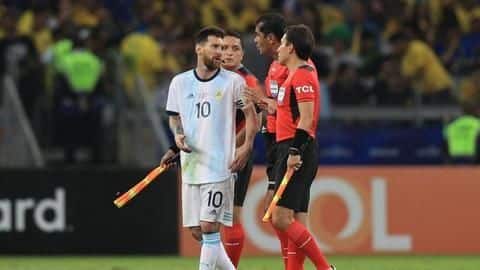 रेड कार्ड के बाद CONMEBOL पर बरसे मेसी, कहा- ब्राज़ील के लिए है पूरा सेटअप रेड कार्ड के बाद CONMEBOL पर बरसे मेसी, कहा- ब्राज़ील के लिए है पूरा सेटअप
