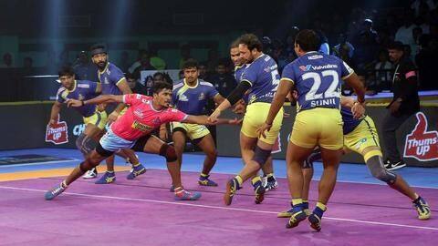 प्रो कबड्डी लीग 2018: जयपुर पिंक पैंथर्स ने तमिल थलाइवाज को 13 अंकों से हराया प्रो कबड्डी लीग 2018: जयपुर पिंक पैंथर्स ने तमिल थलाइवाज को 13 अंकों से हराया