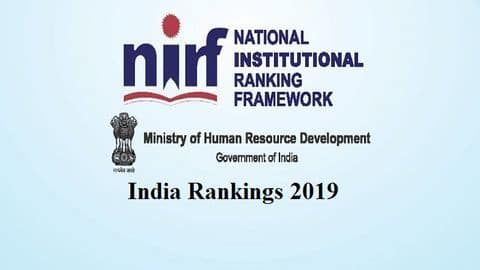 NIRF रैंकिंग 2019: टॉप कॉलेज-यूनिवर्सिटी की लिस्ट जारी, IIT मद्रास ने मारी बाजी, जानें पूरी लिस्ट NIRF रैंकिंग 2019: टॉप कॉलेज-यूनिवर्सिटी की लिस्ट जारी, IIT मद्रास ने मारी बाजी, जानें पूरी लिस्ट