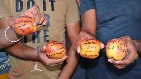 कश्मीर से आए सेबों पर लिखे थे देश विरोधी नारे, फल विक्रेताओं की बहिष्कार की धमकी कश्मीर से आए सेबों पर लिखे थे देश विरोधी नारे, फल विक्रेताओं की बहिष्कार की धमकी
