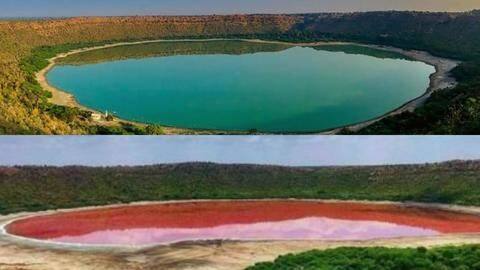 महाराष्ट्र: अचानक लाल हुआ लोनार झील का पानी, कारण जानने में जुटे वैज्ञानिक महाराष्ट्र: अचानक लाल हुआ लोनार झील का पानी, कारण जानने में जुटे वैज्ञानिक