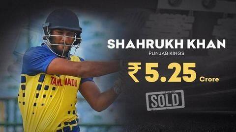 IPL 2021 नीलामी: तमिलनाडु के शाहरुख खान को पंजाब किंग्स ने 5.25 करोड़ रुपये में खरीदा IPL 2021 नीलामी: तमिलनाडु के शाहरुख खान को पंजाब किंग्स ने 5.25 करोड़ रुपये में खरीदा
