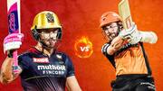 RCB बनाम SRH: जानें मुकाबले का ड्रीम इलेवन, मैच प्रीव्यू और अन्य अहम आंकड़े