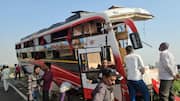 राजस्थान के कोटा में स्लीपर बस पलटी, खिड़की से बाहर गिरे यात्रियों को ट्राले ने कुचला