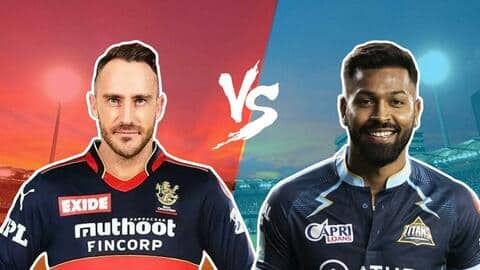 GT बनाम RCB: टॉस जीतकर बैंगलोर की पहले बल्लेबाजी, जानें दोनों टीमों की प्लेइंग इलेवन GT बनाम RCB: टॉस जीतकर बैंगलोर की पहले बल्लेबाजी, जानें दोनों टीमों की प्लेइंग इलेवन