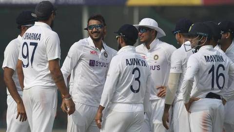 कानपुर टेस्ट: न्यूजीलैंड को समेटकर भारत ने बनाई बढ़त, अक्षर पटेल ने झटके पांच विकेट कानपुर टेस्ट: न्यूजीलैंड को समेटकर भारत ने बनाई बढ़त, अक्षर पटेल ने झटके पांच विकेट