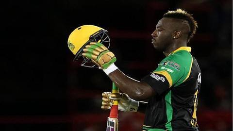 PSL में खेलते समय रसेल के हेल्टमेट पर लगी गेंद, स्ट्रेचर पर गए मैदान से बाहर PSL में खेलते समय रसेल के हेल्टमेट पर लगी गेंद, स्ट्रेचर पर गए मैदान से बाहर