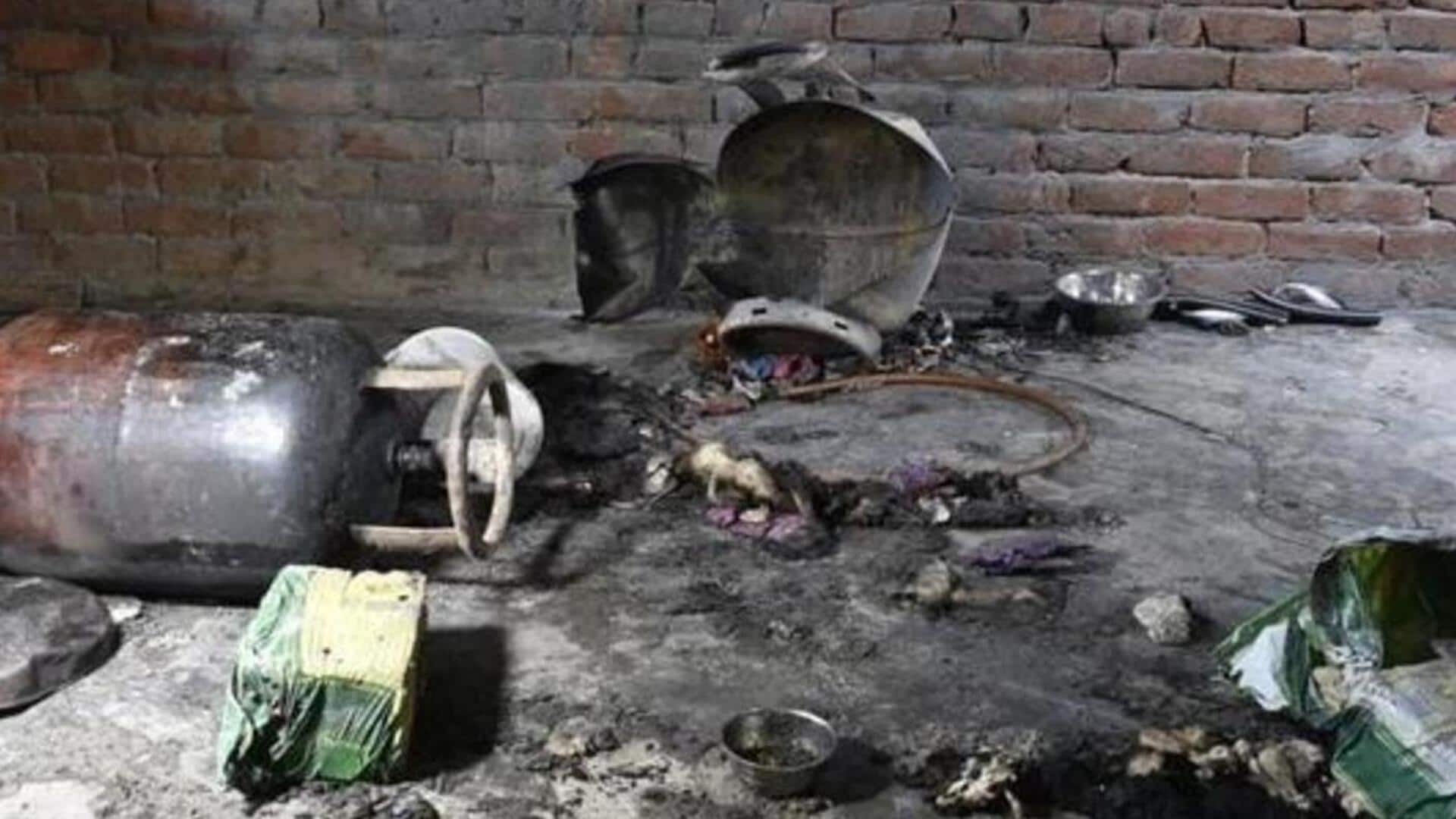 दिल्ली: नांगलोई में सिलेंडर फटने से मकान ढहा, 8 लोग घायल