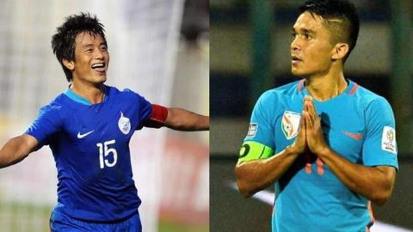 भारतीय फुटबॉल के दो स्तंभों, सुनील छेत्री और बाईचुंग भूटिया के करियर की तुलना
