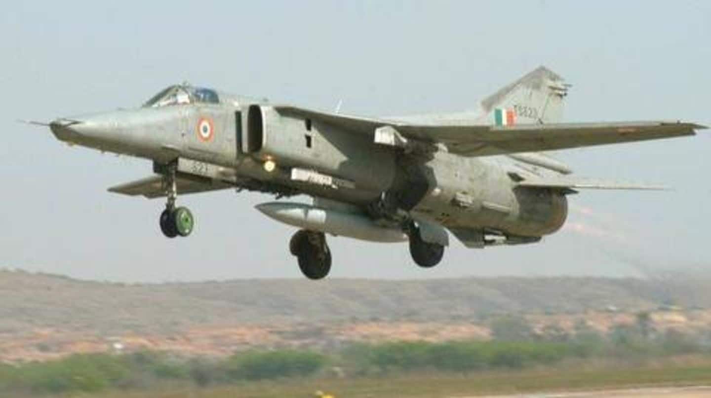 राजस्थान में मिग-27 लड़ाकू विमान दुर्घटनाग्रस्त, पायलट सुरक्षित बाहर निकलने में कामयाब