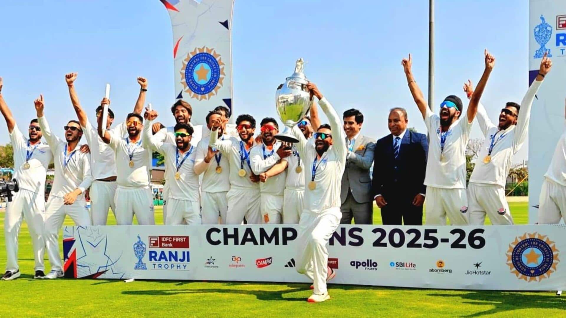 BCCI ने जारी किया घरेलू सीजन 2026-27 का शेड्यूल, 11 अक्टूबर से शुरू होगी रणजी ट्रॉफी
