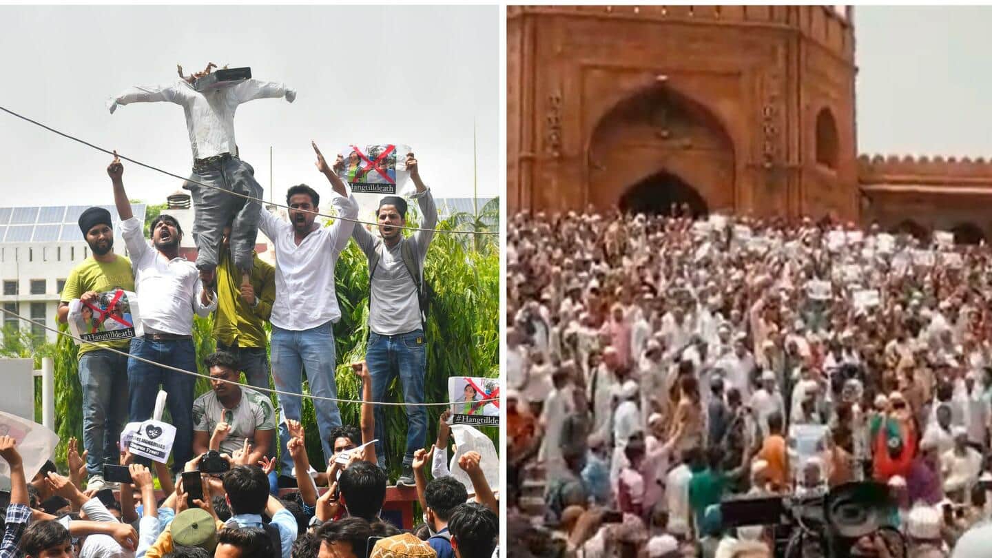 पैगंबर मुहम्मद पर टिप्पणी को लेकर देश में कई जगह विरोध प्रदर्शन