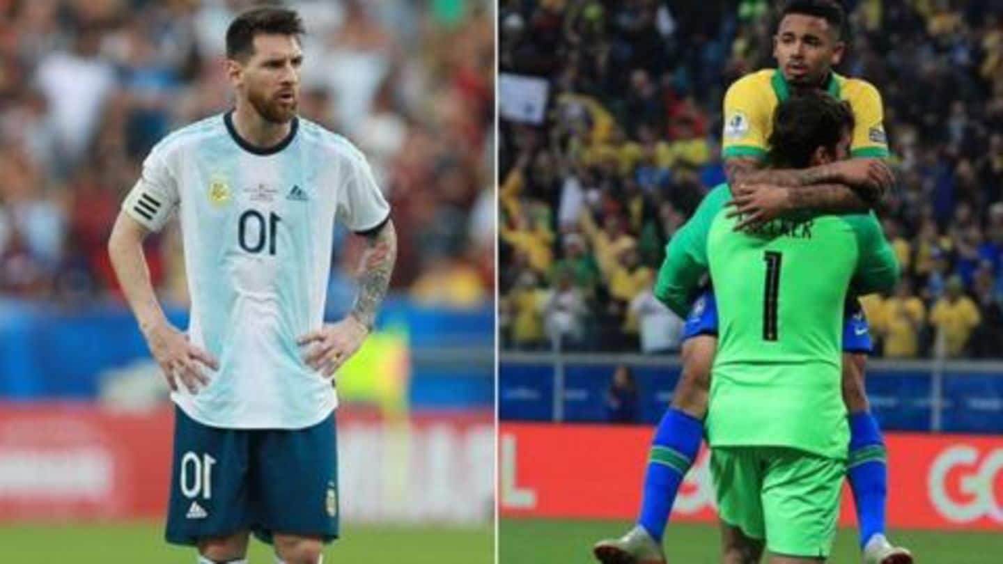 कोपा अमेरिका: ब्राज़ील ने अर्जेंटीना को 2-0 से हराकर किया नॉकआउट, फाइनल में बनाई जगह