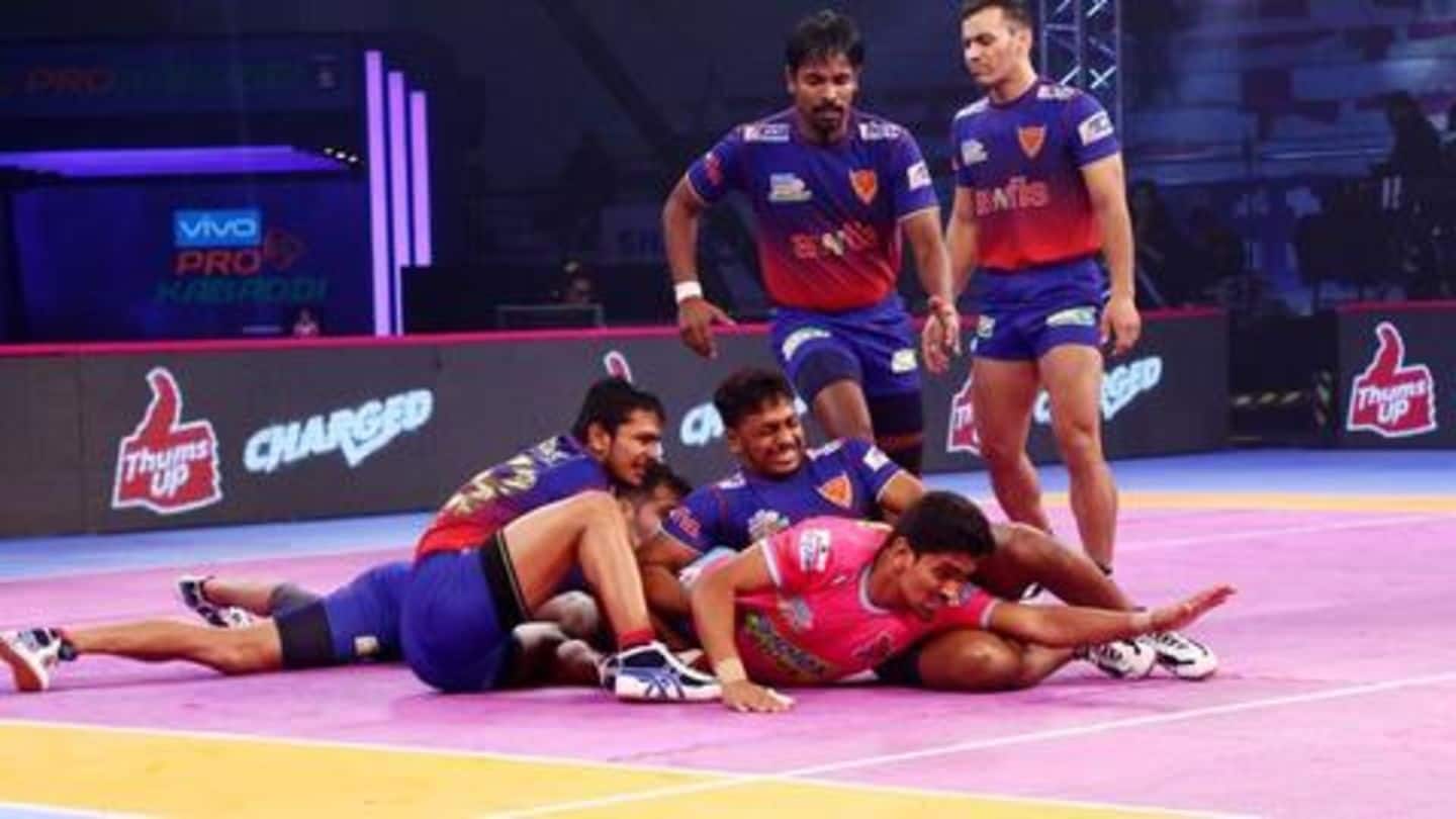प्रो कबड्डी लीग 2018: दिल्ली और जयपुर के बीच खेला गया रोमांचक मुकाबला हुआ टाई