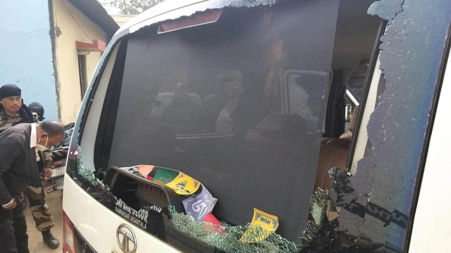 त्रिपुरा कांग्रेस अध्यक्ष की गाड़ी पर हमला, भाजपा कार्यकर्ताओं पर आरोप