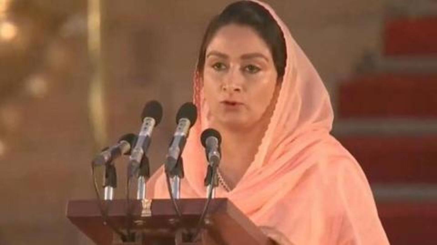 हरसिमरत कौर को दूसरी बार मिला खाद्य प्रंसस्करण मंत्रालय हरसिमरत कौर को दूसरी बार मिला खाद्य प्रंसस्करण मंत्रालय