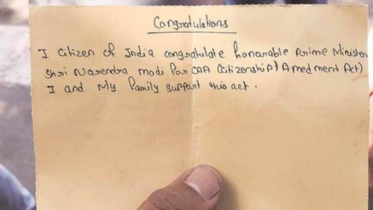 गुजरात: स्कूल ने छात्राओं से लिखवाए नागरिकता कानून पर प्रधानमंत्री मोदी के लिए बधाई संदेश, विवाद