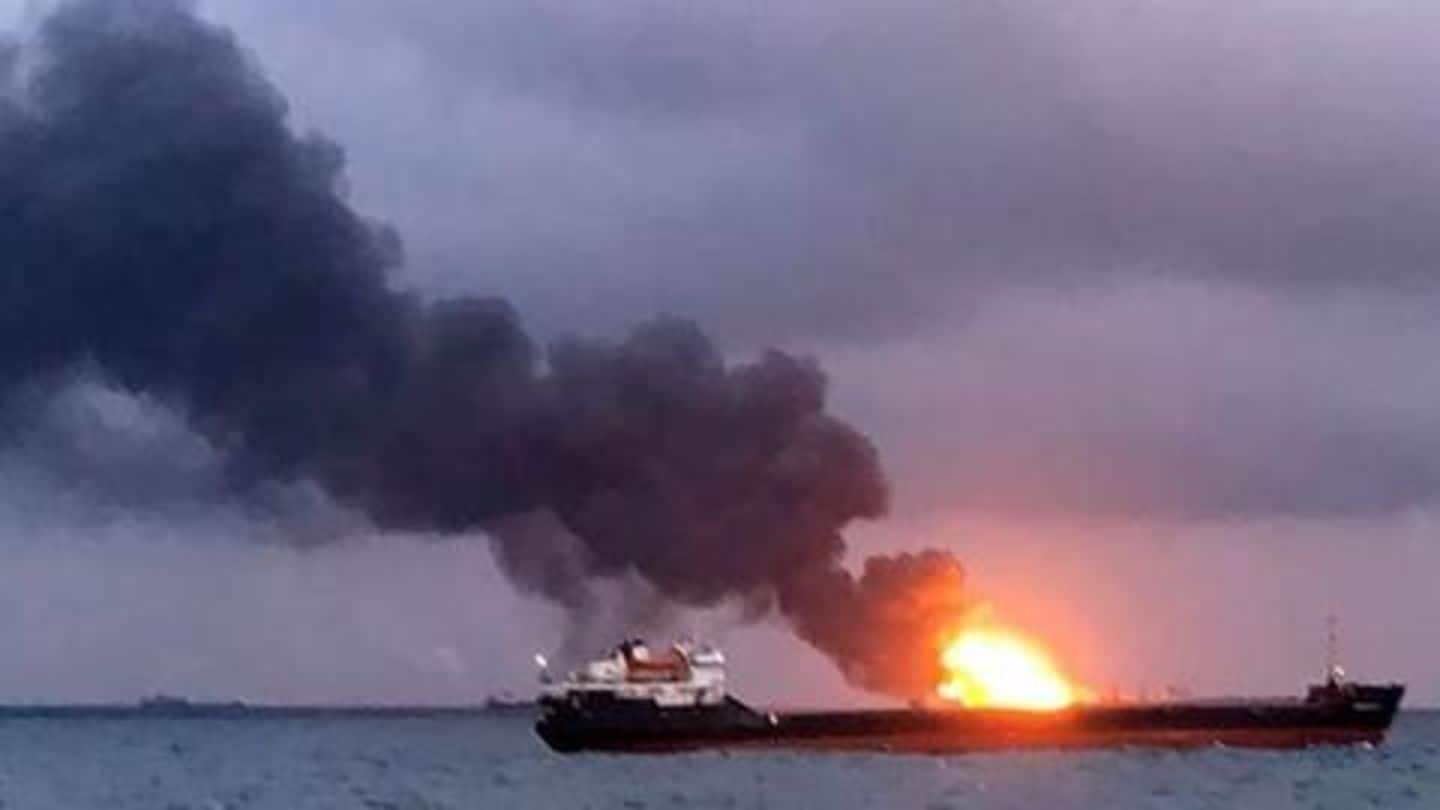 भारतीय चालक दल के सदस्यों वाले दो समुद्री जहाजों में आग, 11 की मौत