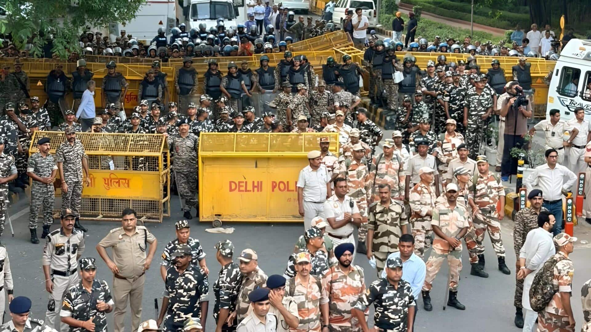 26,000 कर्मी तैनात, शराब दुकानें बंद और ट्रेनें रद्द: CJP प्रदर्शन को लेकर छावनी बना दिल्ली