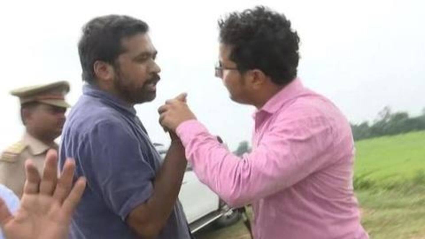 वीडियो: प्रियंका गांधी के सहयोगी ने दी रिपोर्टर को पीटने की धमकी, कहा- यहीं बजा दूंगा