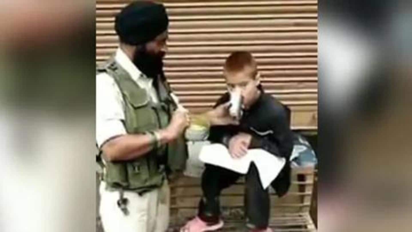 पुलवामा हमले में बचे जवान ने कश्मीरी बच्चे को अपने हाथों से खिलाया खाना, वीडियो वायरल