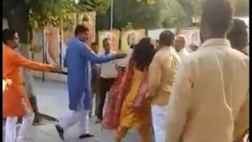 भाजपा नेता ने पार्टी कार्यालय में पत्नी को जड़ा थप्पड़, देखें वायरल वीडियो