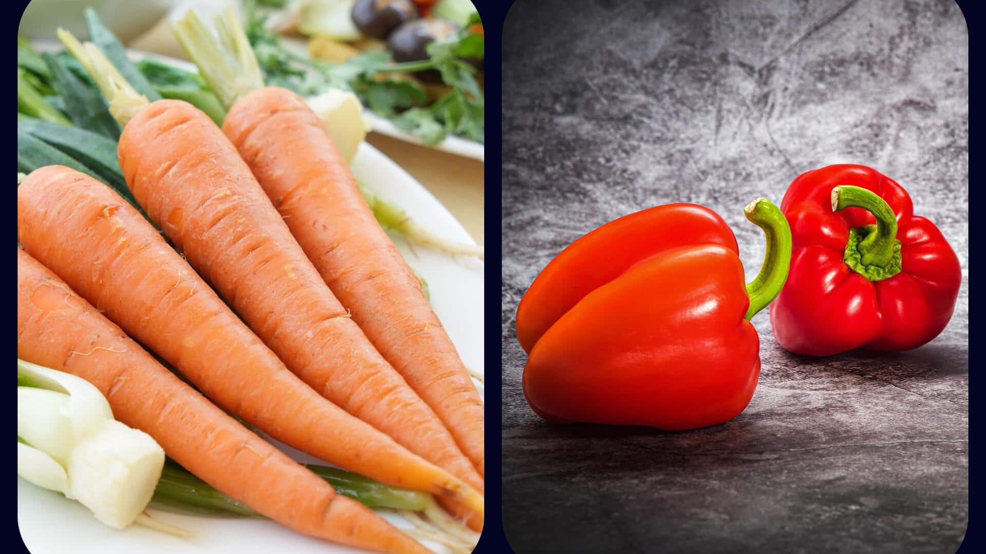गाजर बनाम लाल शिमला मिर्च: कौन-सी सब्जी है स्वास्थ्य के लिए अधिक फायदेमंद?