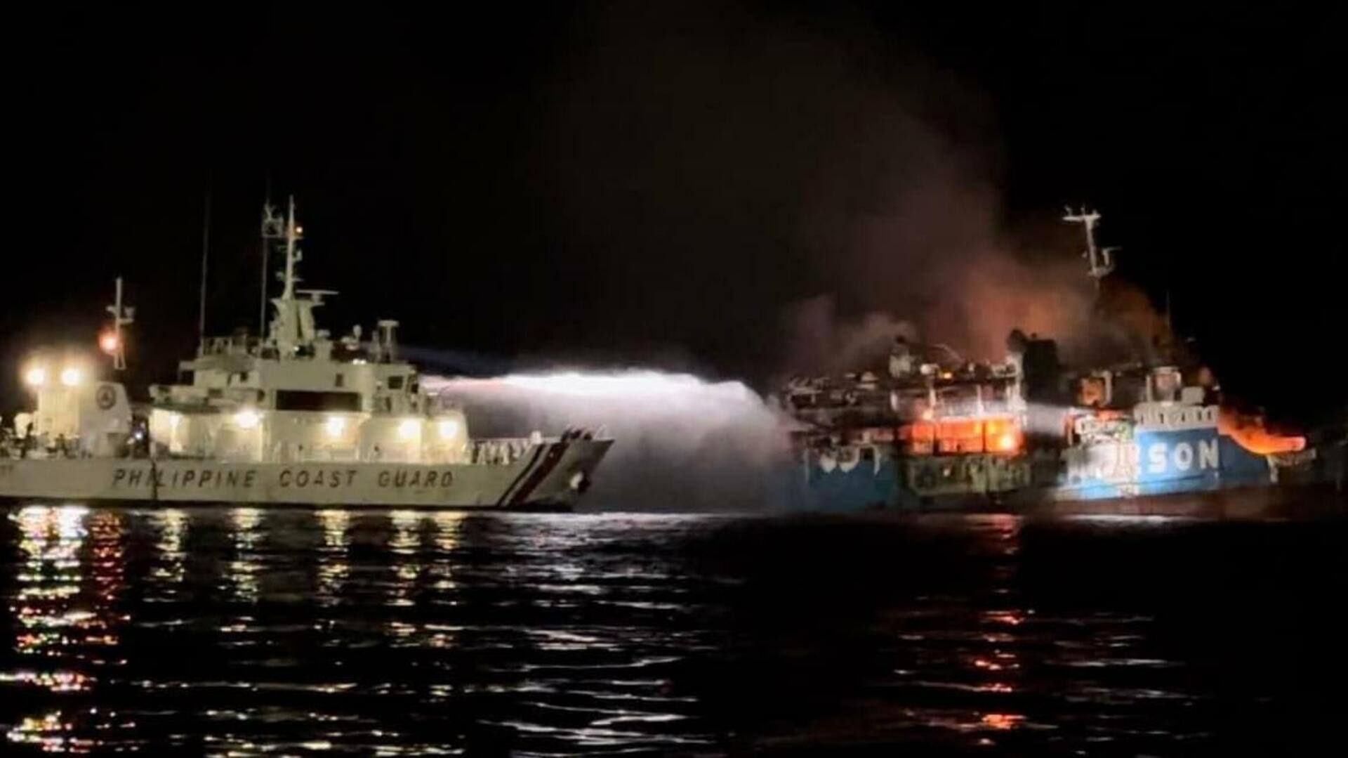 फिलीपींस: नौका में आग लगने से 31 की मौत, कई यात्री लापता