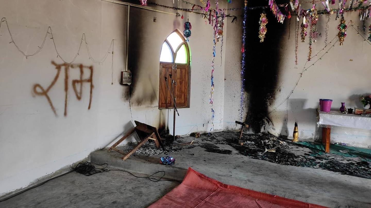 मध्य प्रदेश: नर्मदापुरम में अज्ञात लोगों ने चर्च में आग लगाई, दीवार पर 'राम' लिखा