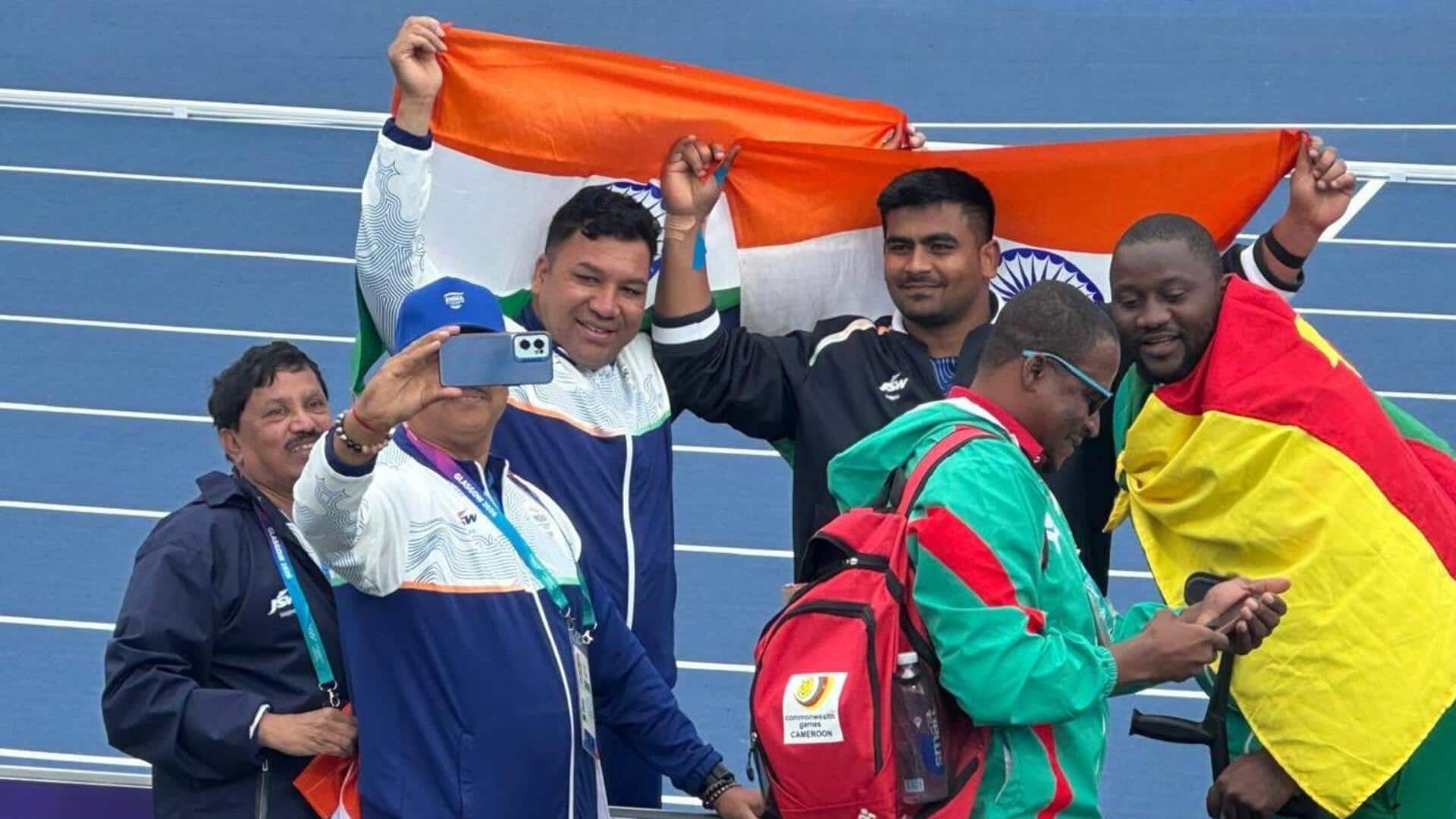 राष्ट्रमंडल खेल 2026: सोमन राणा ने शॉट पुट F-57 में जीता स्वर्ण, शुभम जुयाल को रजत