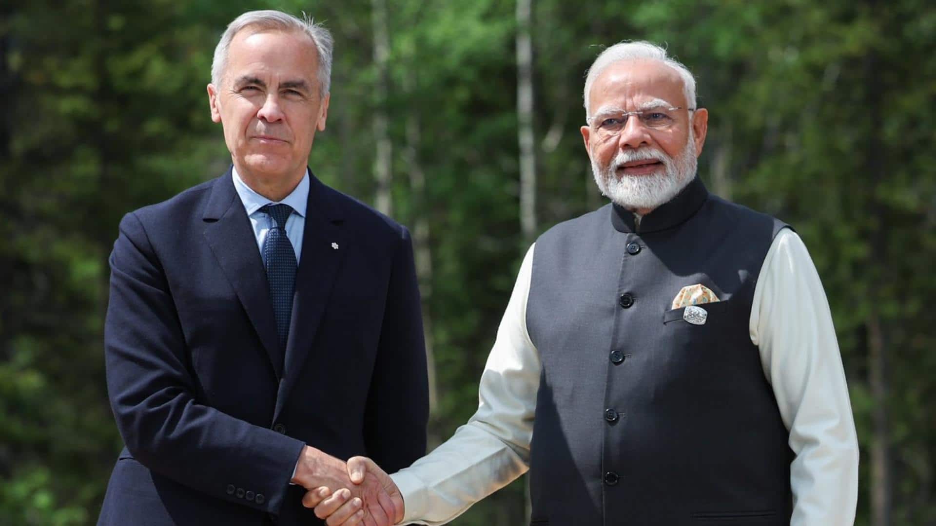 कनाडा में प्रधानमंत्री मार्क कार्नी और नरेंद्र मोदी की मुलाकात, संबंध बहाल करने पर सहमतब कनाडा में प्रधानमंत्री मार्क कार्नी और नरेंद्र मोदी की मुलाकात, संबंध बहाल करने पर सहमतब