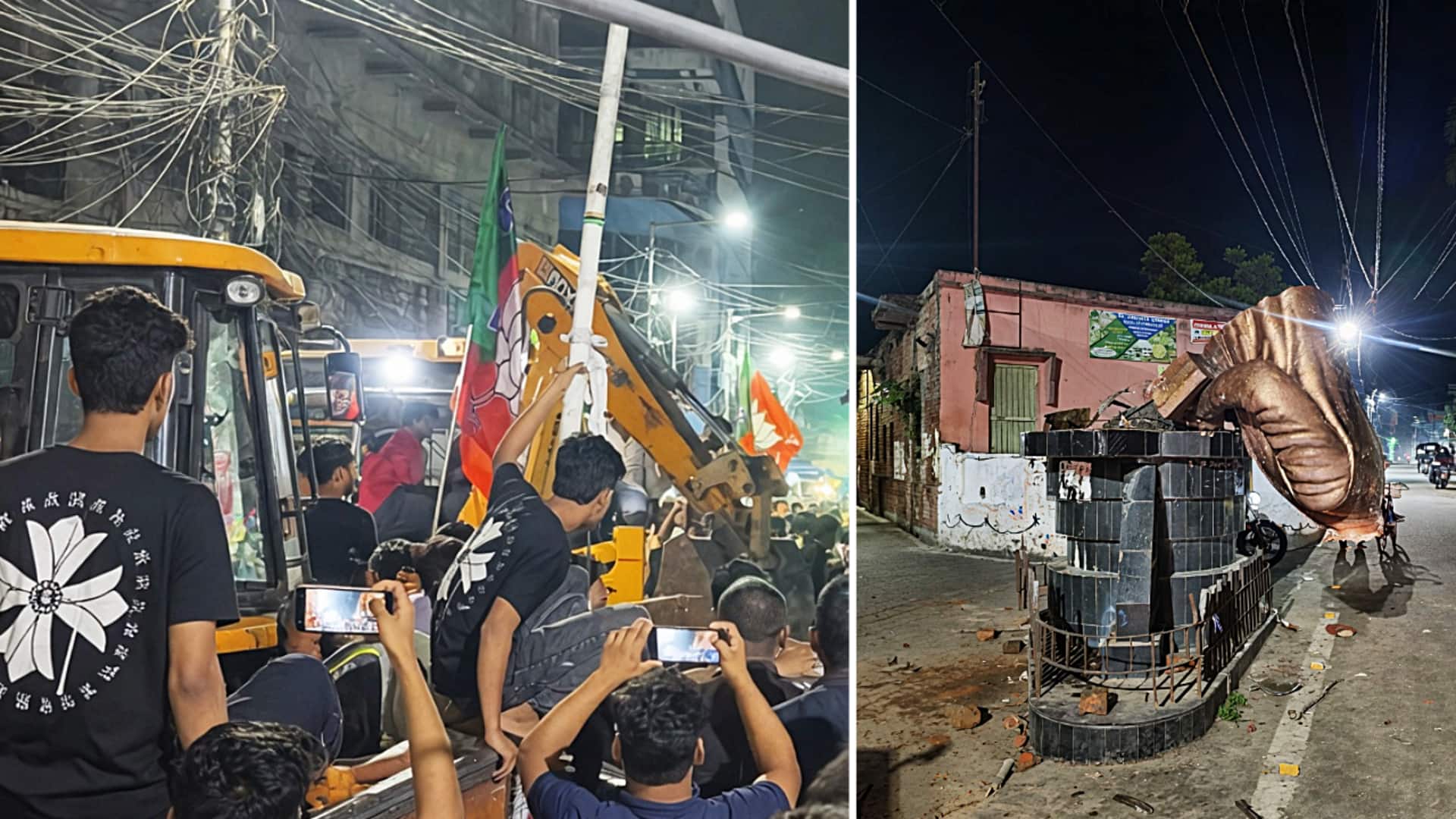 कोलकाता में TMC कार्यालय पर चला बुलडोजर, मुर्शिदाबाद में लेनिन की प्रतिमा तोड़ी