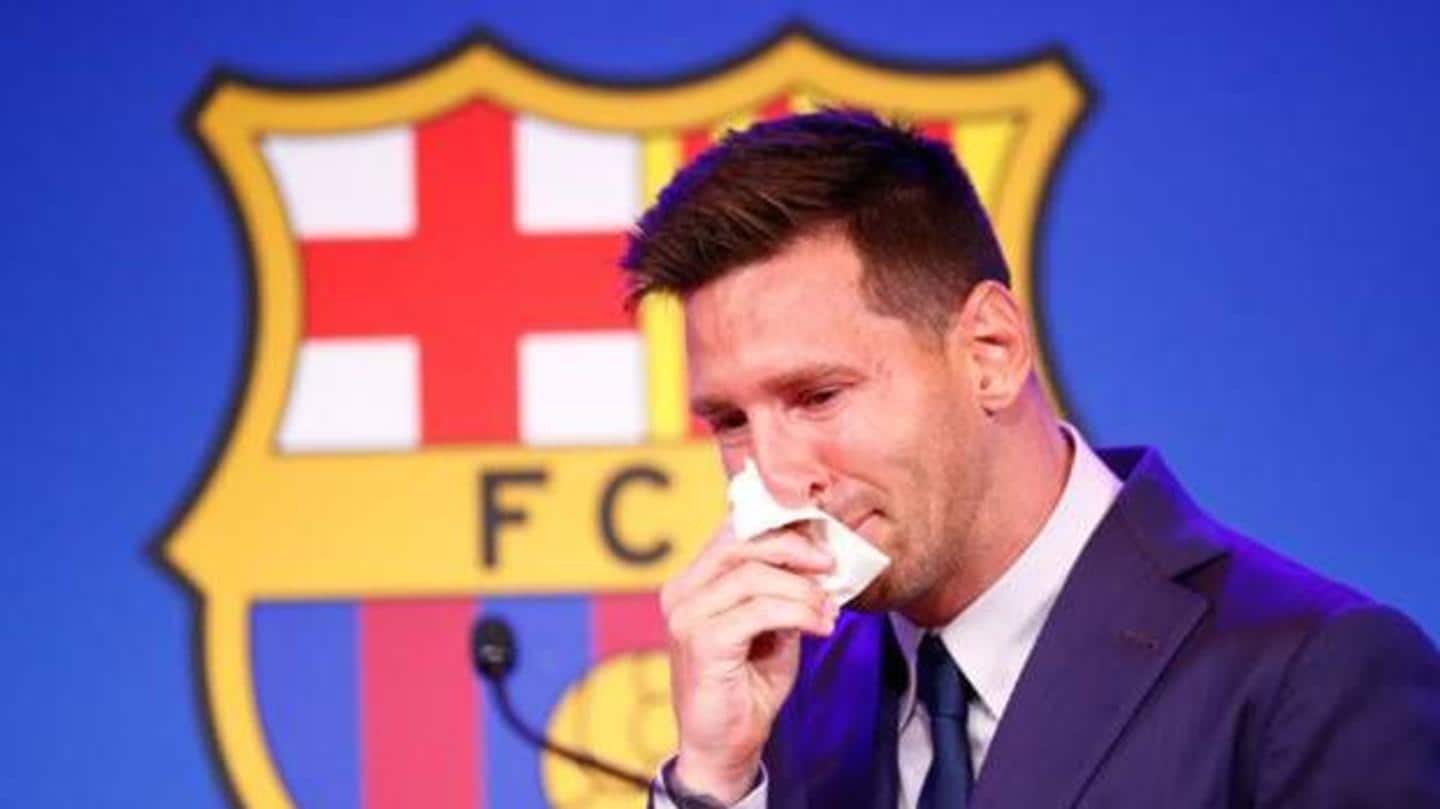 बार्सिलोना छोड़ने से पहले रो पड़े मेसी, आंसू छलकाते हुए कहा प्रिय क्लब को अलविदा