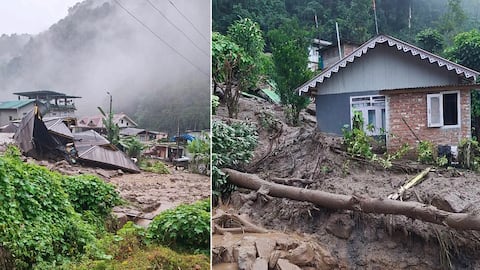 सिक्किम के रिम्बी गांव में भारी बारिश के कारण भूस्खलन, कई घर तबाह