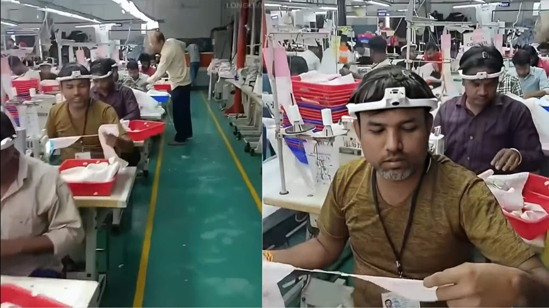 वायरल वीडियो में क्यों सिर पर कैमरा पहने हुए हैं भारतीय फैक्ट्री के कर्मचारी?