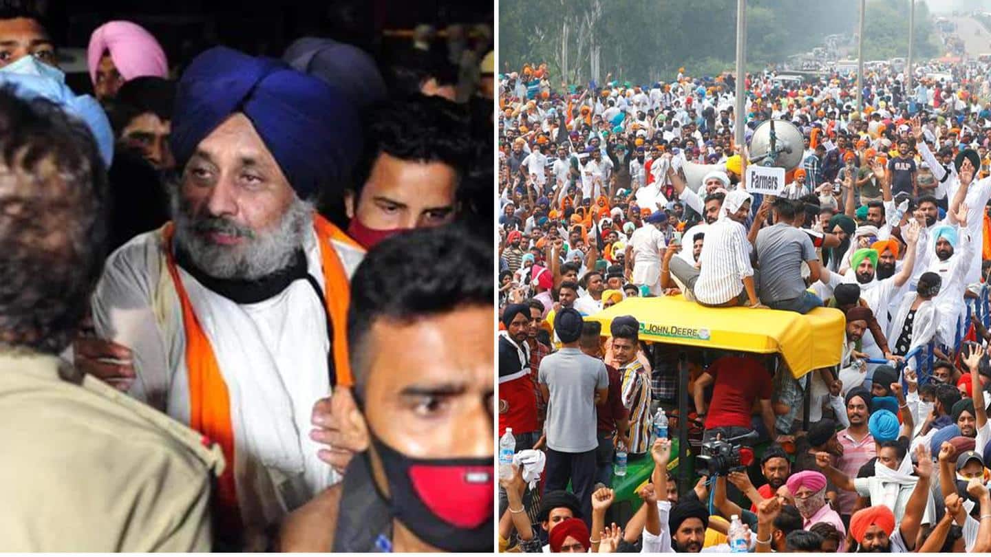 दिल्ली: अकाली दल के सुखबीर बादल और हरसिमरत कौर सहित 15 अकाली नेता गिरफ्तार