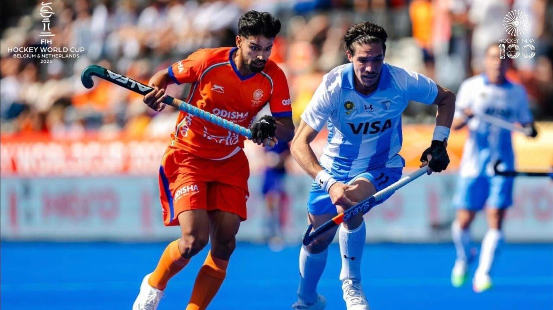 हॉकी विश्व कप 2026: भारत को अर्जेंटीना ने 5-3 से हराया, टूटा सेमीफाइनल का सपना