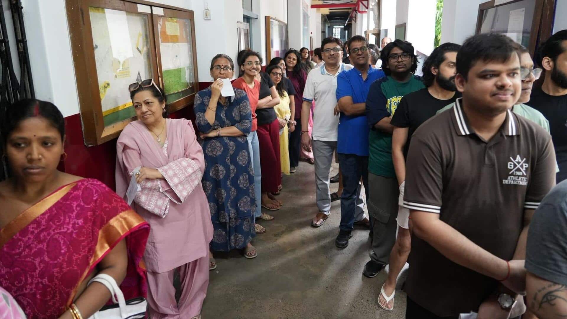 पश्चिम बंगाल में छिटपुट विवाद के बीच दोपहर 1 बजे तक 61.11 प्रतिशत मतदान