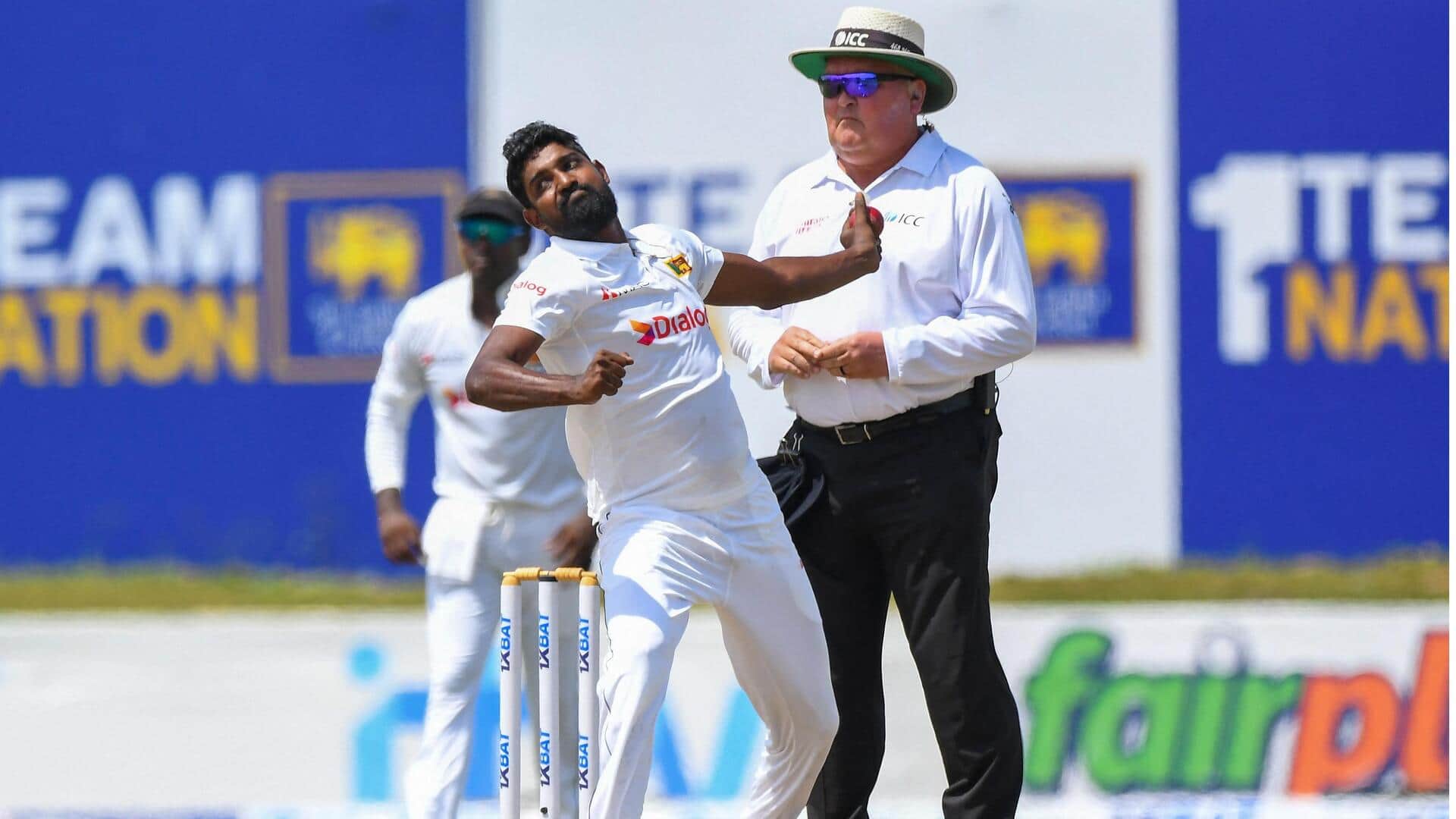 कोलंबो टेस्ट: ICC ने प्रभात जयसूर्या को लगाई फटकार, डिमेरिट अंक भी दिया