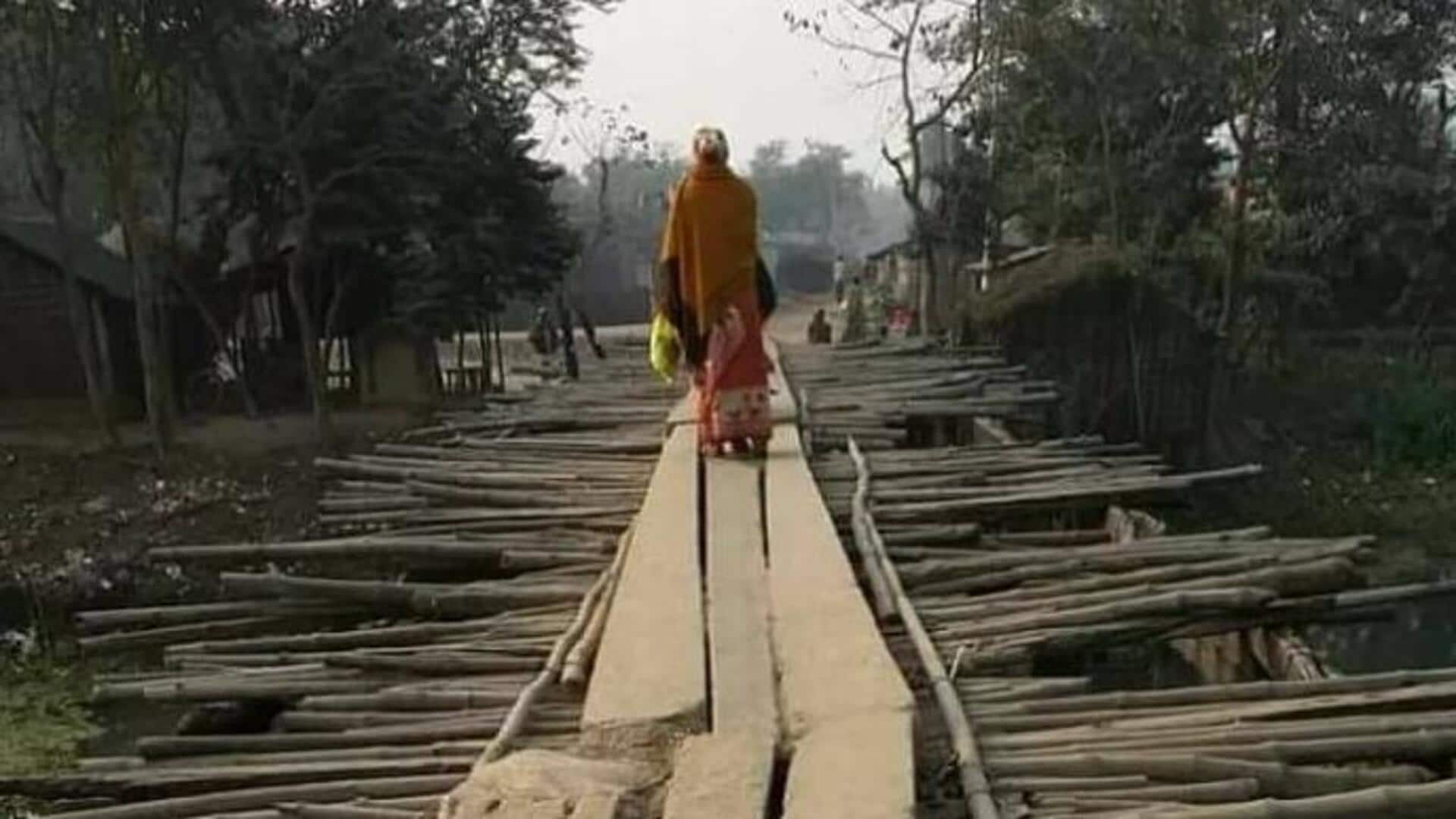 बिहार: सांसद के वादे के बावजूद गांव में नहीं बना पुल, ग्रामीणों की जान जोखिम में