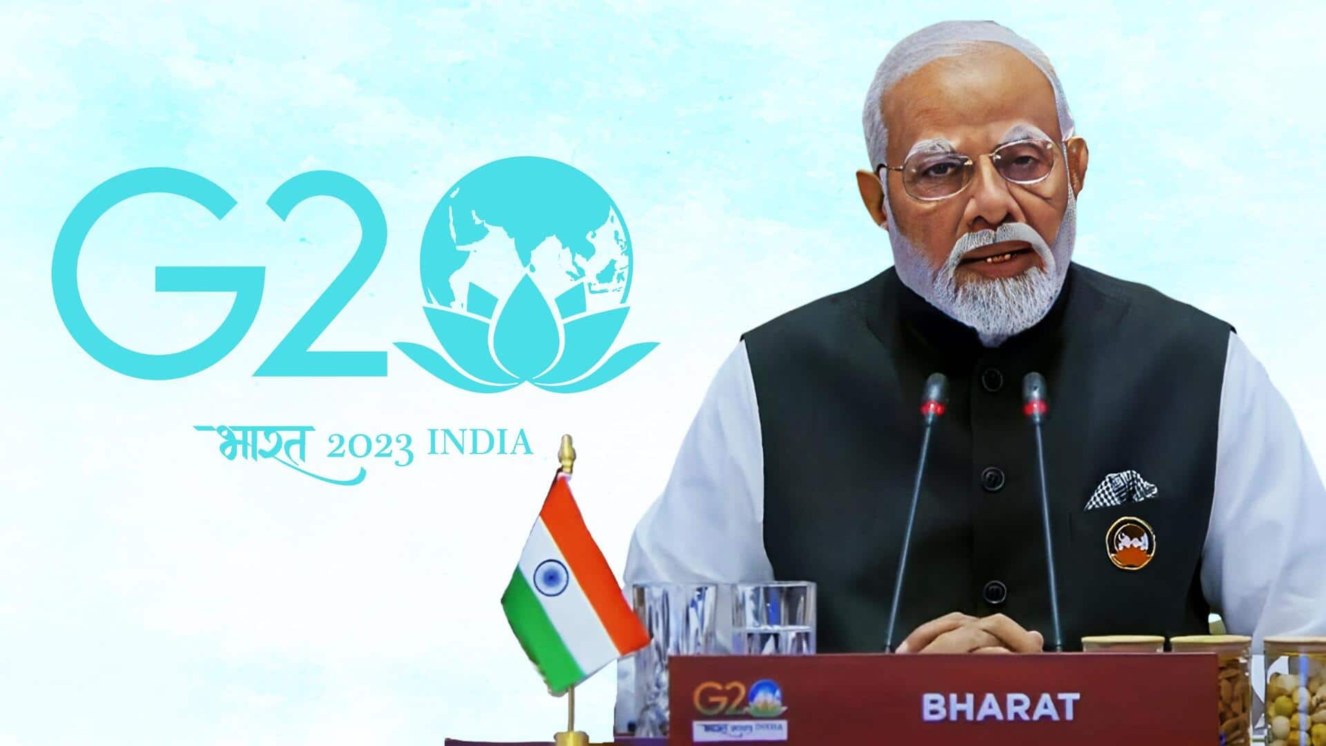 'इंडिया' नाम पर अटकलों के बीच G-20 सम्मेलन में प्रधानमंत्री मोदी के सामने 'भारत' की नेमप्लेट 