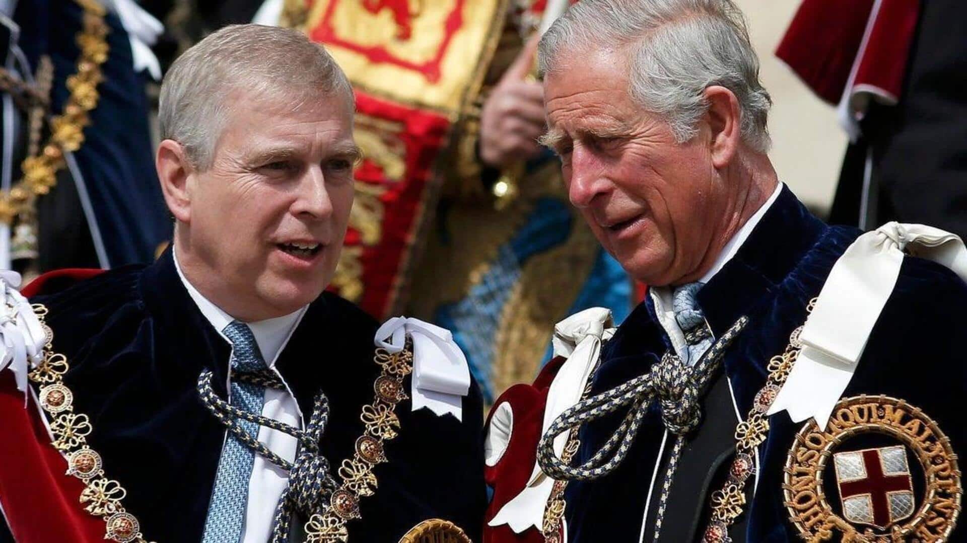 ब्रिटेन के किंग चार्ल्स ने अपने भाई प्रिंस एंड्रयू की शाही उपाधि छीनी, महल से बेदखल ब्रिटेन के किंग चार्ल्स ने अपने भाई प्रिंस एंड्रयू की शाही उपाधि छीनी, महल से बेदखल