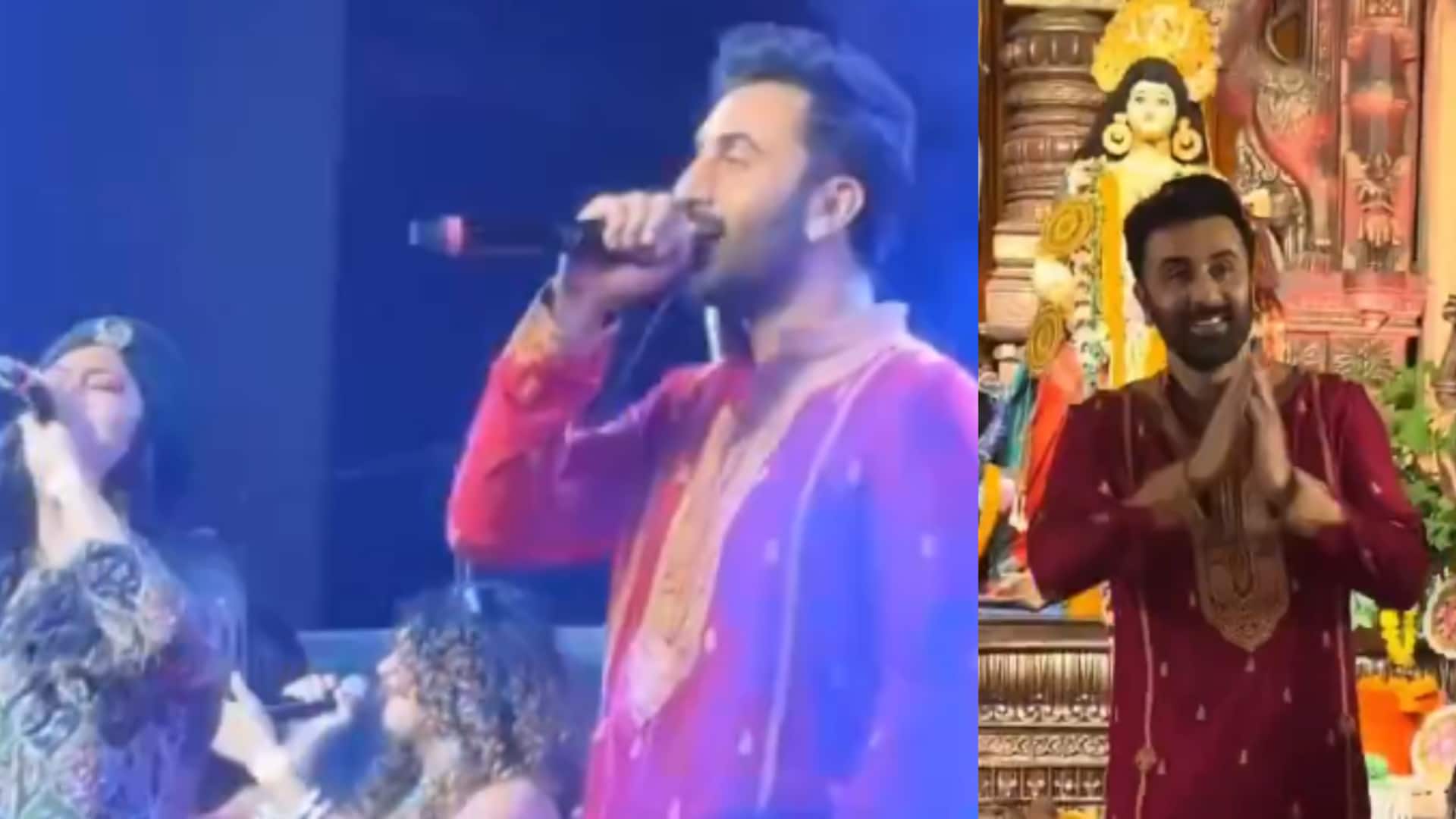 रणबीर कपूर ने दुर्गा पूजा पंडाल में बिखेरा 'कबीरा' का जादू, हर्षदीप कौर संग जीता दिल