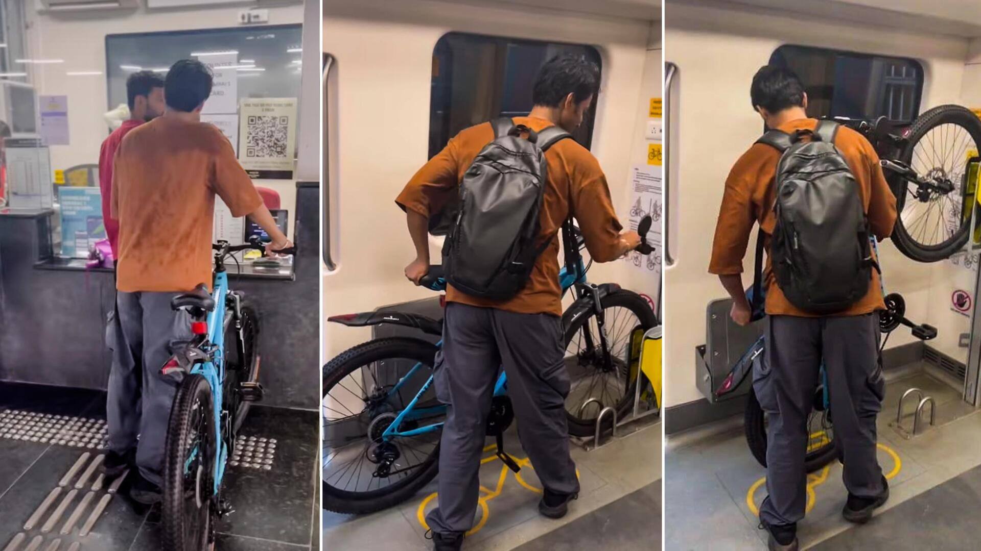 मुंबई मेट्रो में साइकिल लेकर चढ़ गया युवक, वीडियो हो रहा वायरल