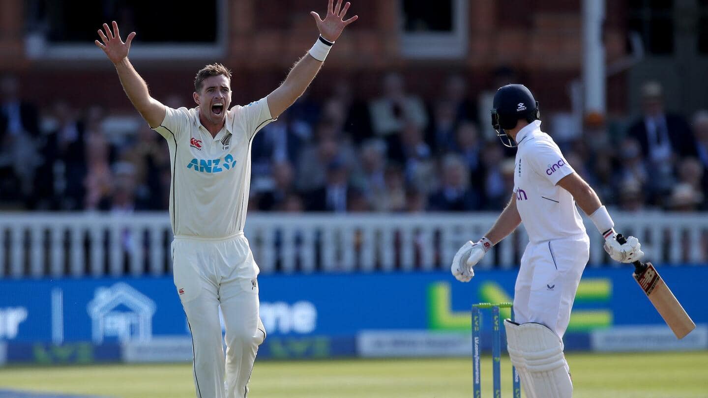 पहला टेस्ट: इंग्लैंड की पहली पारी सिर्फ 141 पर सिमटी, साउथी ने की घातक गेंदबाजी