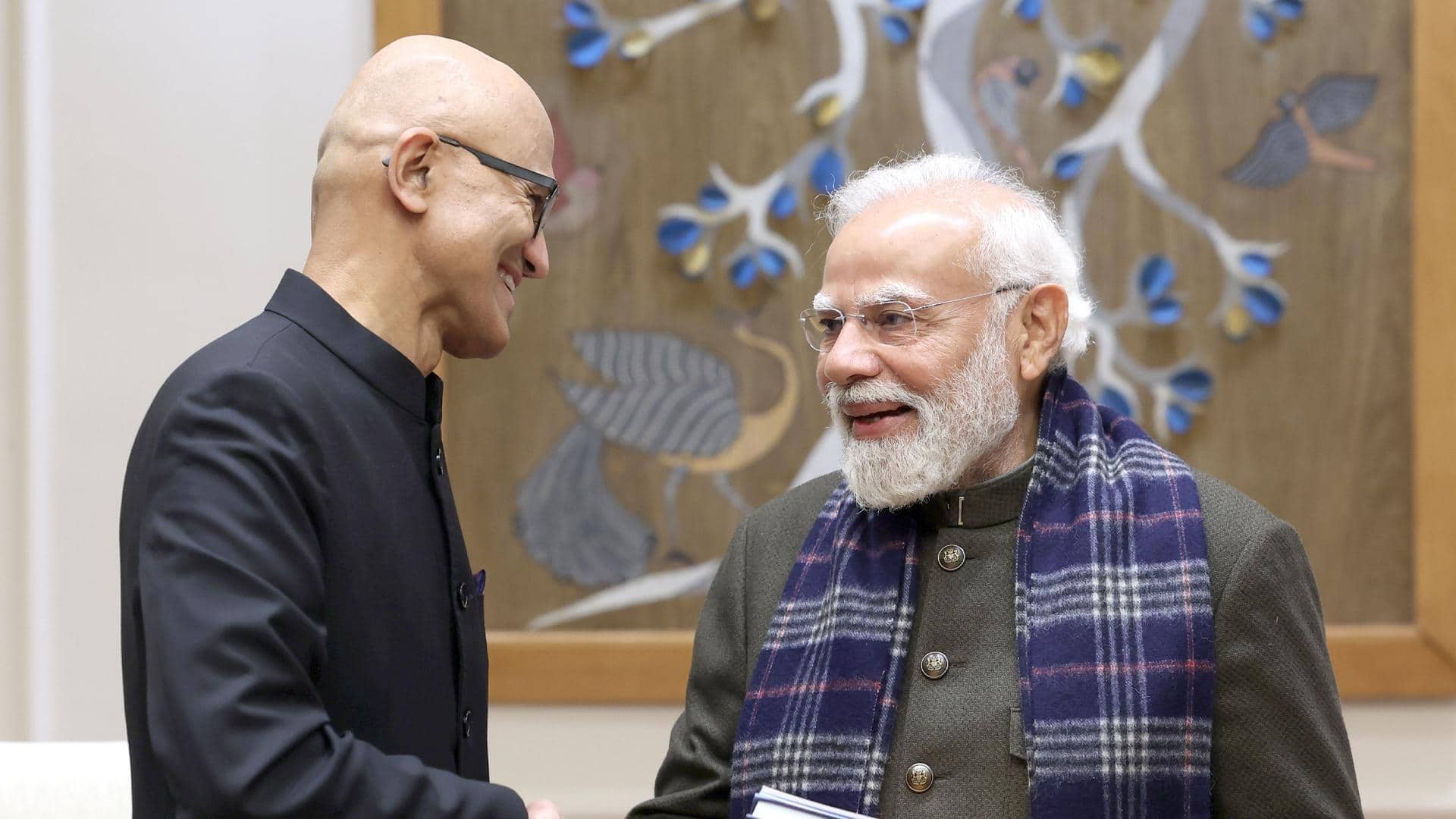 सत्य नडेला ने प्रधानमंत्री नरेंद्र मोदी से की मुलाकात, भारत में निवेश का किया ऐलान