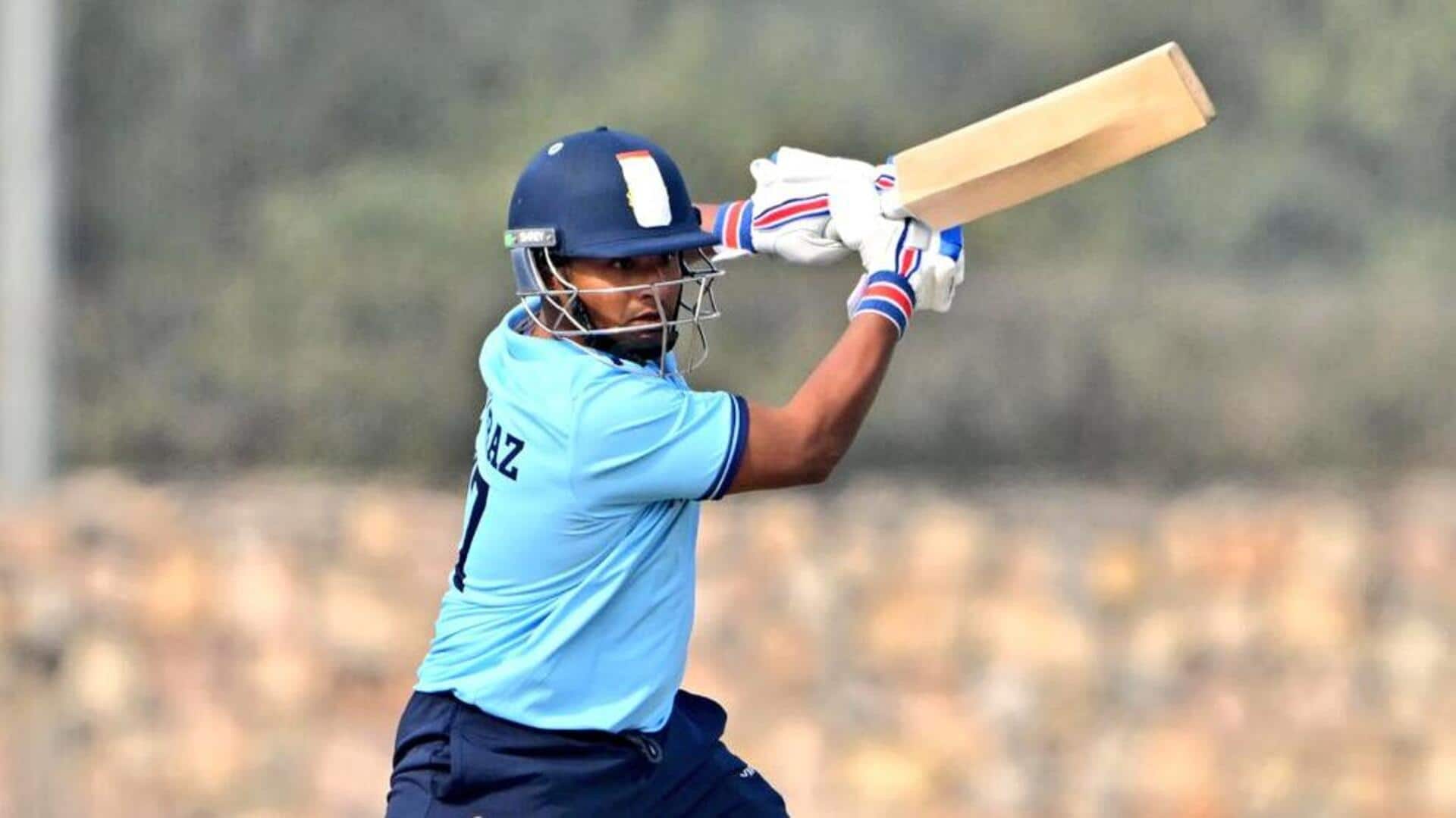 विजय हजारे ट्रॉफी: सरफराज खान ने 15 गेंदों में जड़ा अर्धशतक, ये रिकॉर्ड्स किए अपने नाम