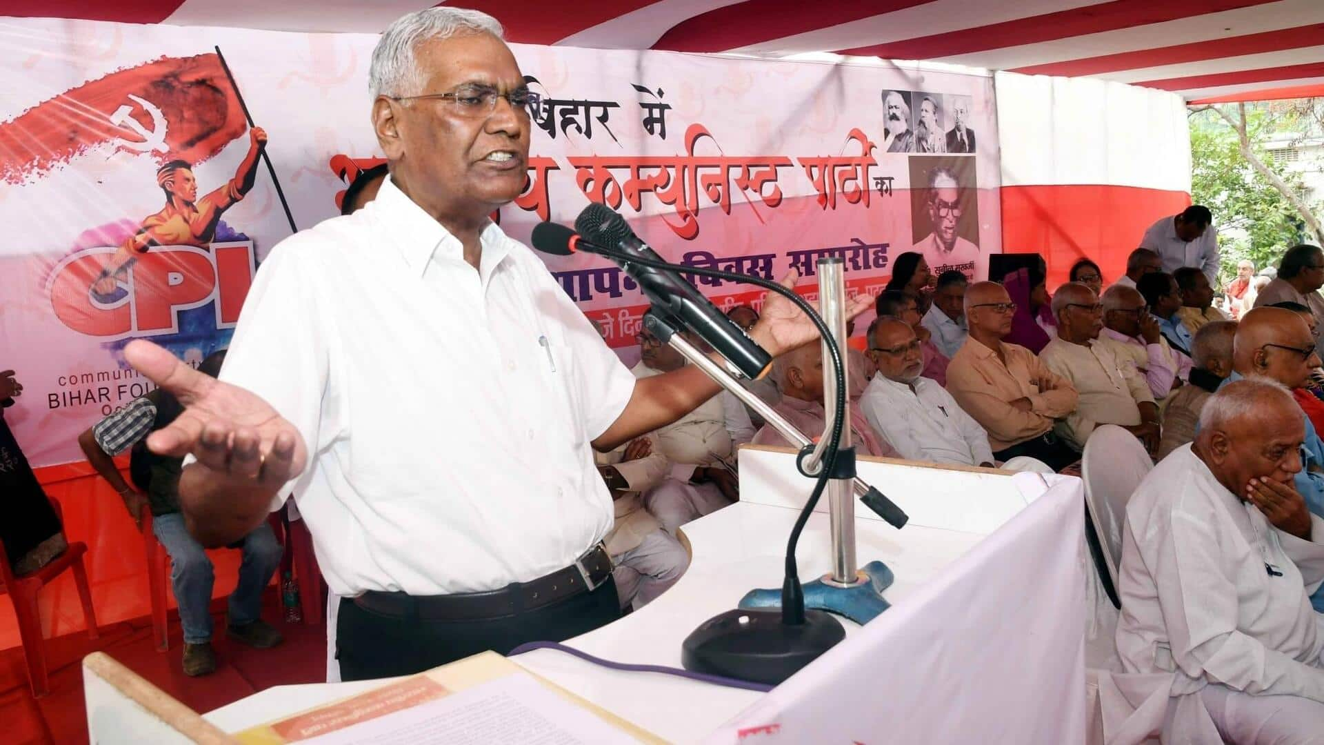 तमिलनाडु: CPI महासचिव डी राजा कार्यक्रम के दौरान बीमार पड़े, अस्पताल ले जाया गया